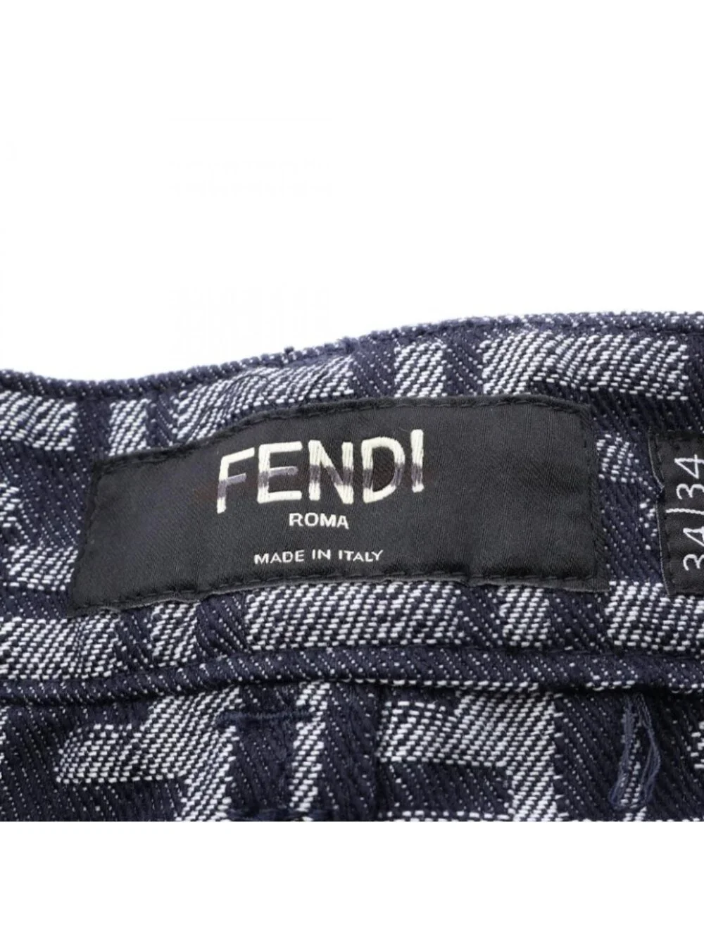 Fendi Denim Pants Zucchini Fringe Half Cotton